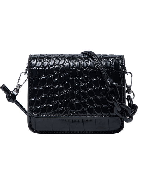 Fashion Small Black Stone Pattern Shoulder Crossbody Bag