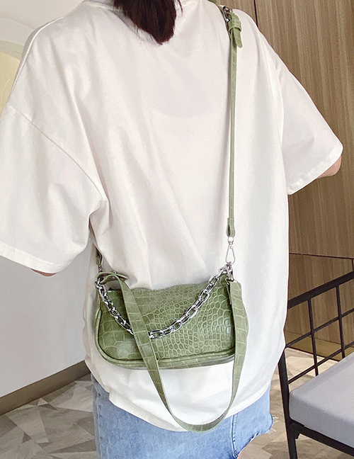 Fashion Green Crocodile Shoulder Crossbody Bag