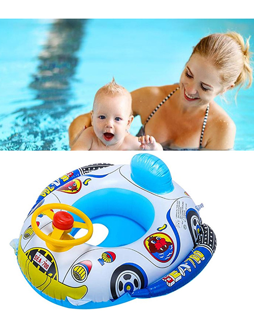 Fashion Blue Inflatable Steering Wheel With Horn Baby Yacht