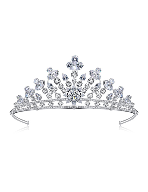 Fashion White Gold Bridal Crown Hairband Accessories