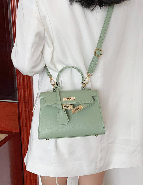 Fashion Green Locked Shoulder Messenger Handbag