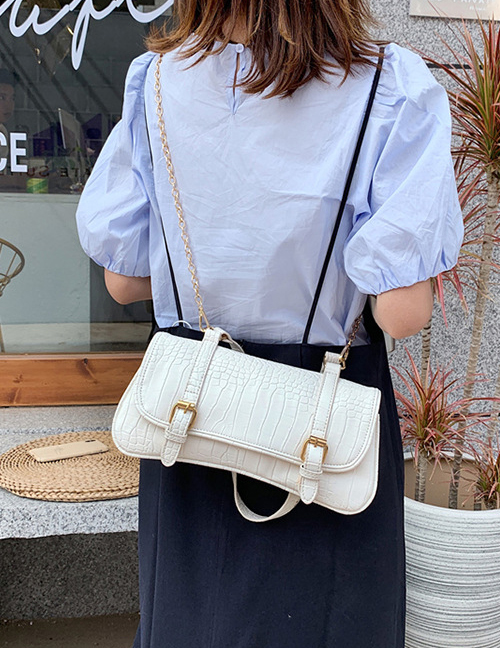 Fashion White Chain Cross-body Shoulder Bag