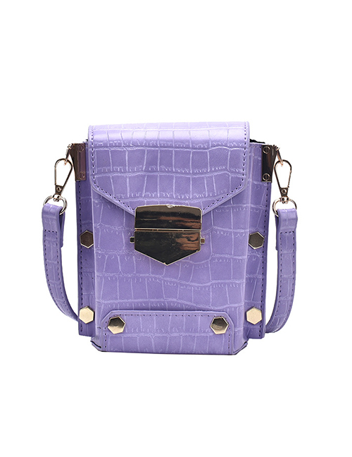 Fashion Purple One Shoulder Messenger Phone Bag