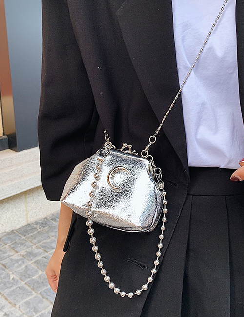 Fashion Silver Sequin Moon Chain Shoulder Crossbody Bag