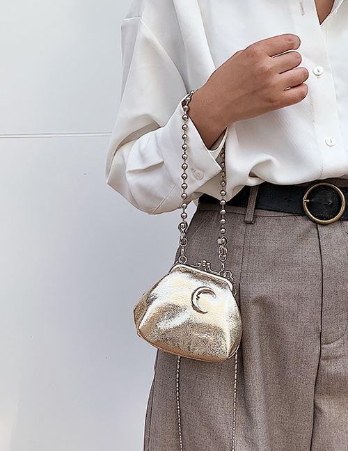 Fashion Golden Sequin Moon Chain Shoulder Crossbody Bag