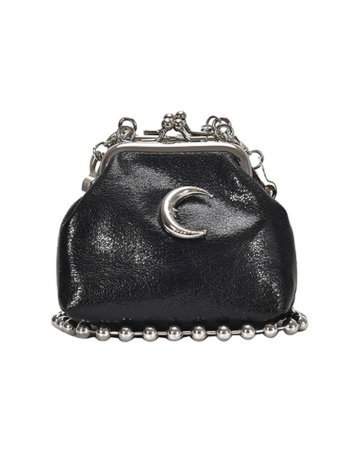 Fashion Black Sequin Moon Chain Shoulder Crossbody Bag