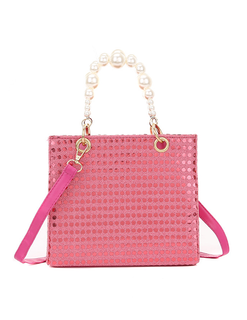 Fashion Pink Large Portable Pearl Shoulder Bag