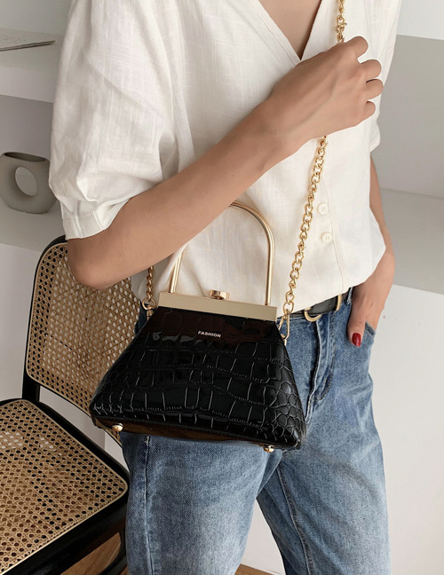 Fashion Black One-shoulder Cross-body Chain Handbag