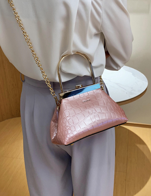 Fashion Pink One-shoulder Cross-body Chain Handbag