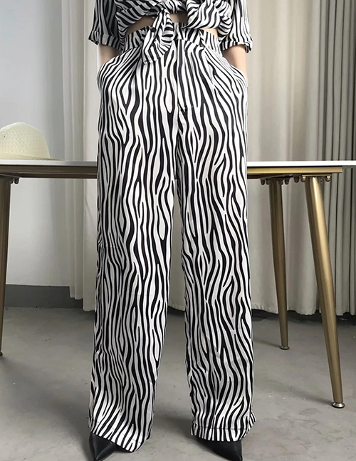 Fashion Zebra Pattern Zebra Print Wide-leg Pants