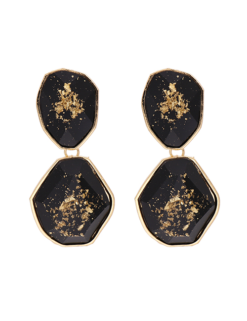 Fashion Black Acrylic Irregular Geometric Earrings