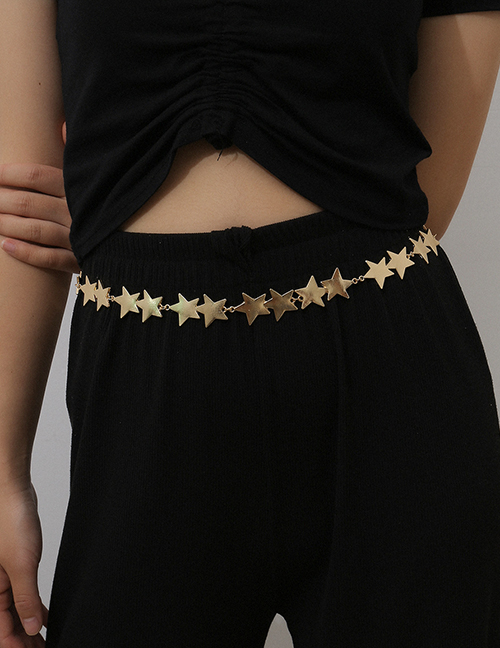 Fashion Golden Single-layer Five-pointed Star Metal Waist Chain