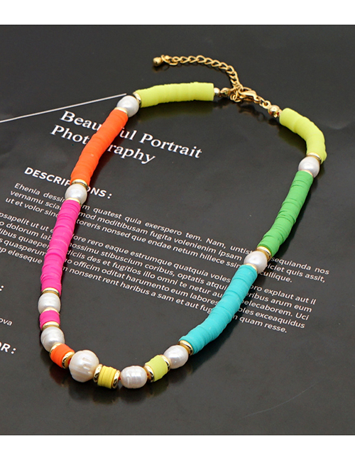 Fashion Color Necklace With Colored Clay Clay