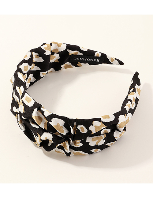 Fashion Black Dot Cross Fabric Print Headband