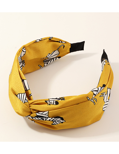 Fashion Yellow Dot Cross Fabric Print Headband