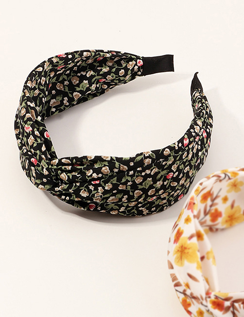 Fashion Black Rose Flower Cross Knot Wide-brimmed Headband