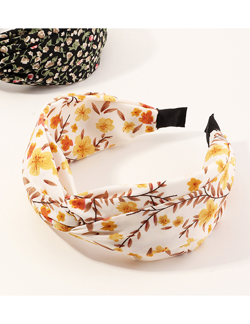 Fashion White Rose Flower Cross Knot Wide-brimmed Headband