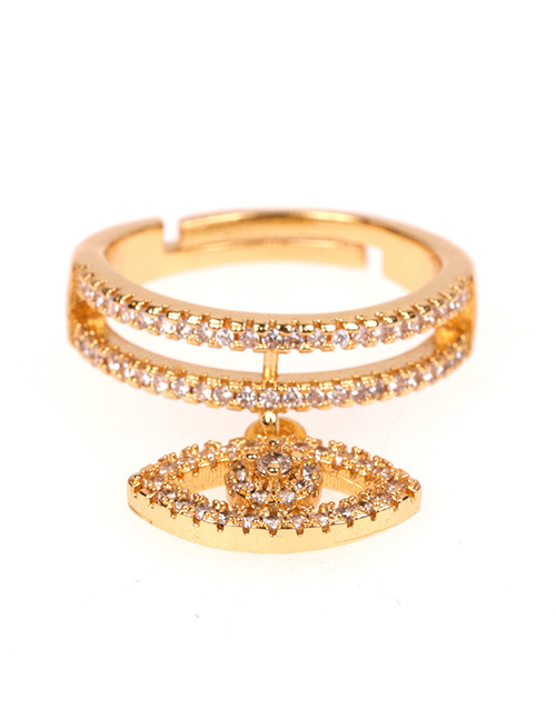 Fashion Golden Micro-set Diamond Eye Ring