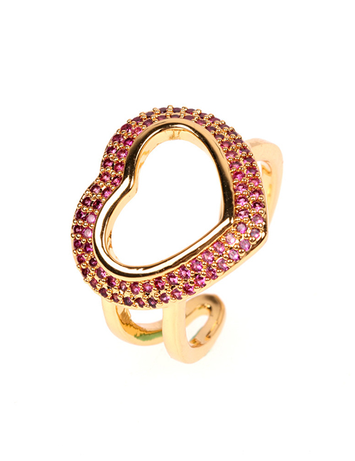 Fashion Great Love Micro-set Color Diamond Love Ring