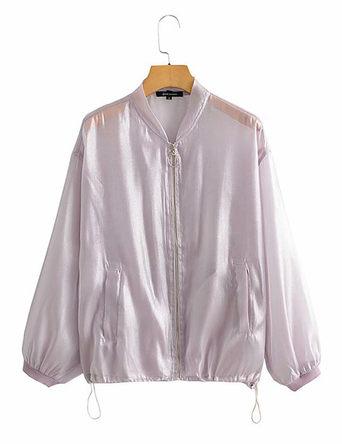 Fashion Pink Translucent Flight Jacket Sun Protection Clothing