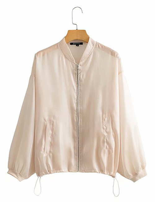 Fashion Khaki Translucent Flight Jacket Sun Protection Clothing