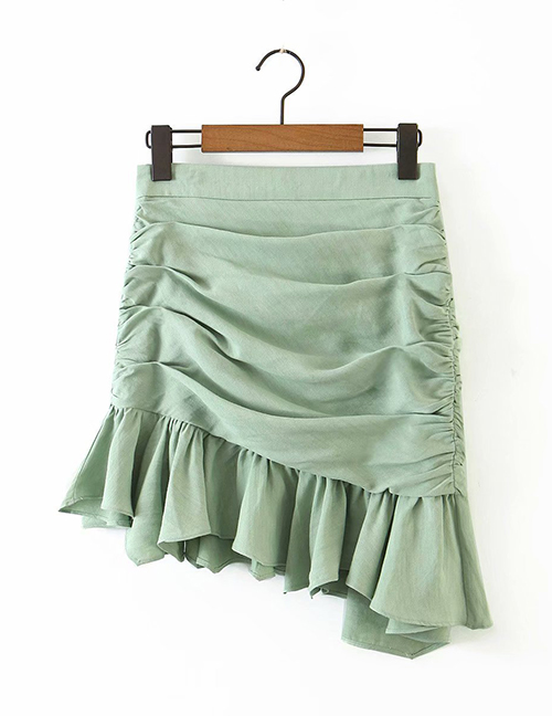 Fashion Green Draped Skirt