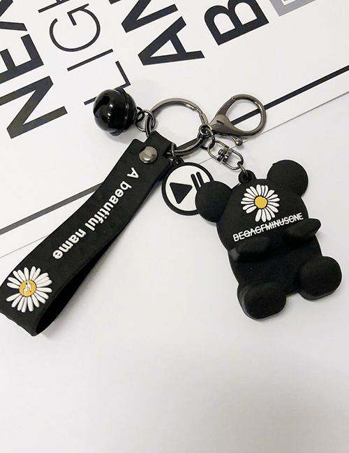 Fashion Bear Stand Small Daisy Pendant Keychain Accessories