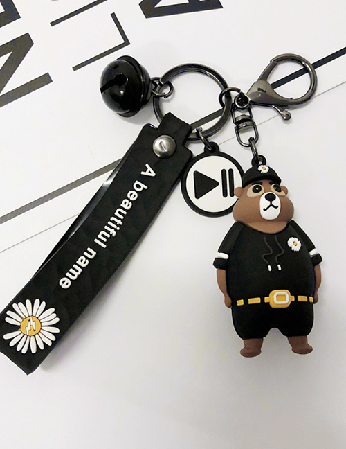 Fashion Police Bear Small Daisy Pendant Keychain Accessories