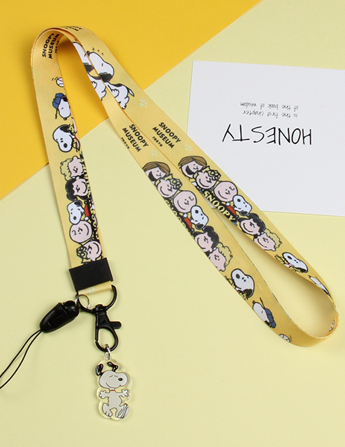 Fashion Yellow Snoopy [long Rope] Removable Key Mobile Phone Lanyard