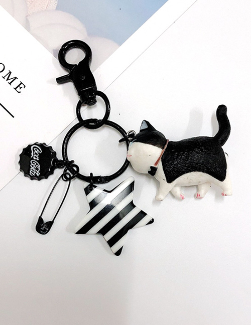 Fashion Black And White Cat Cat Buckle Bag Cartoon Key Chain Pendant
