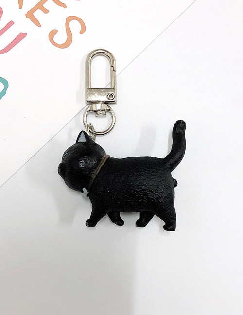 Fashion Black Cat Cartoon Three-dimensional Kitten Keychain