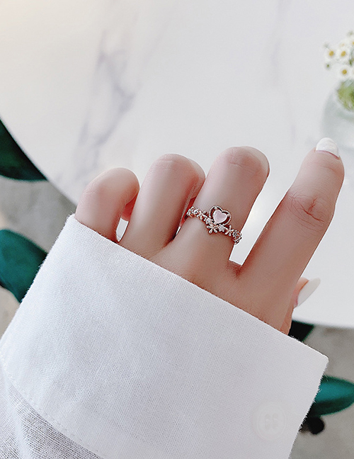 Fashion Loving One Sparkling Diamond Zircon Flower Ring