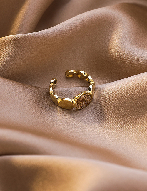 Fashion Oval Golden Open Ring
