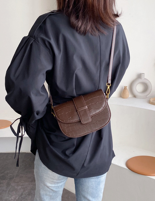 Fashion Brown Stone Shoulder Bag