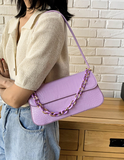 Fashion Purple Stone Shoulder Shoulder Crossbody Bag