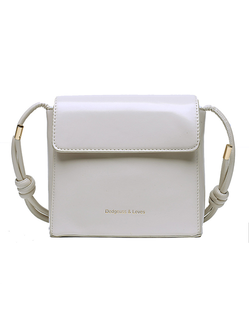 Fashion White One-shoulder Knotted Crossbody Bag