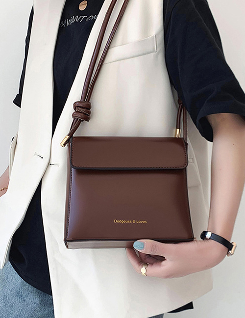 Fashion Brown One-shoulder Knotted Crossbody Bag