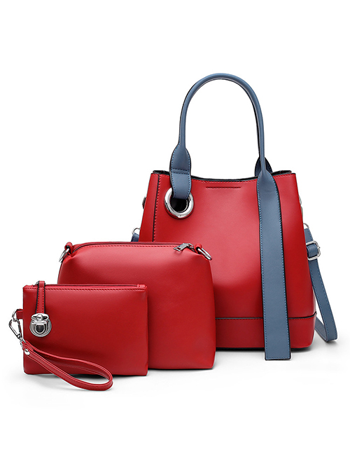 Fashion Red Three-piece Crossbody Handbag