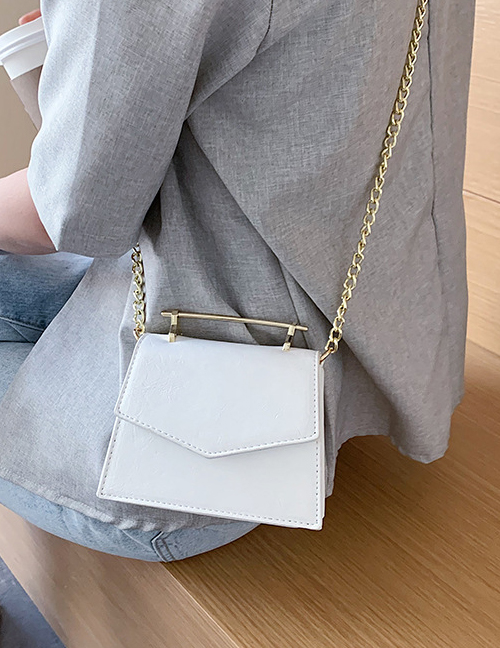 Fashion White One-shoulder Cross-body Chain Handbag