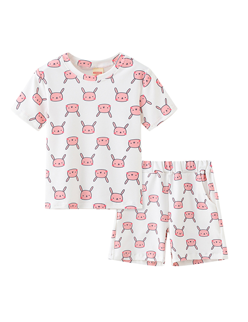 Fashion Cartoon Rabbit Elastic Cotton Short-sleeved Two-piece Suit