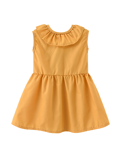 Fashion Yellow Doll Collar Dress