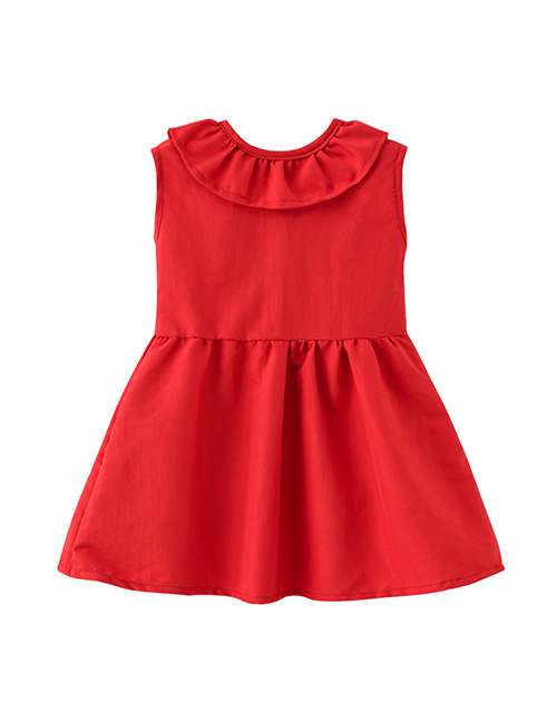 Fashion Red Doll Collar Dress