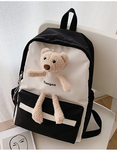 Fashion Black Cartoon Doll Bear Backpack