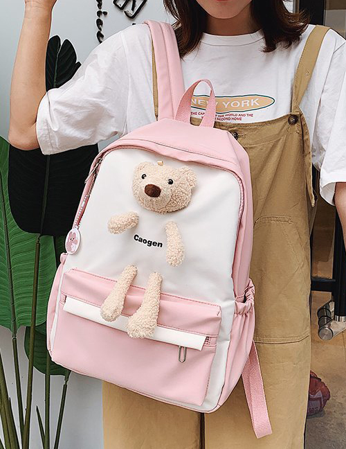 Fashion Pink Cartoon Doll Bear Backpack