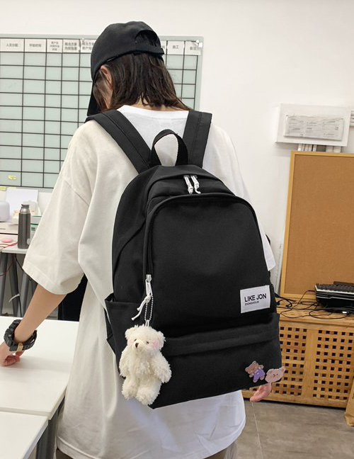 Fashion Black Bear Pendant Cartoon Bear Backpack