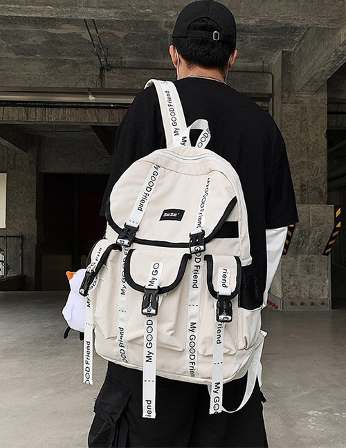 Fashion White Send Pendant Large-capacity Letter Backpack