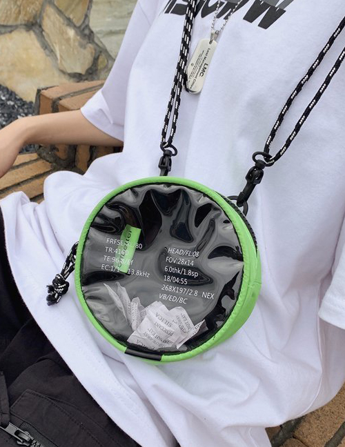 Fashion Green Transparent Round Crossbody Bag