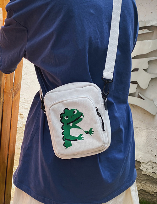 Fashion Vertical Dinosaur Bear Dinosaur Canvas Shoulder Bag