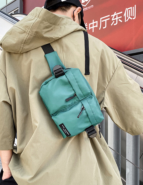 Fashion Green Multi-pocket Solid Color Crossbody Bag