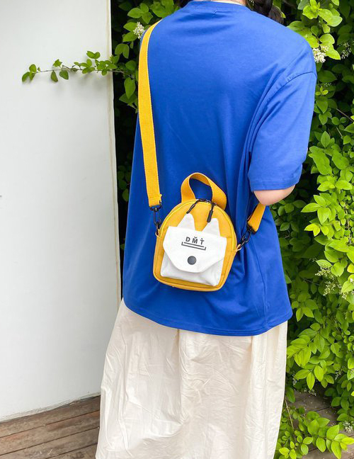 Fashion Yellow Rabbit Ear Contrast Canvas Shoulder Bag